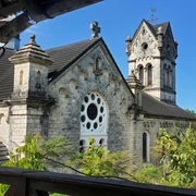 Kaole Ruins ancient mosque and palm trees in Bagamoyo