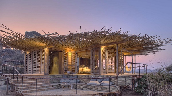 Jabali Ridge tented camp at sunset