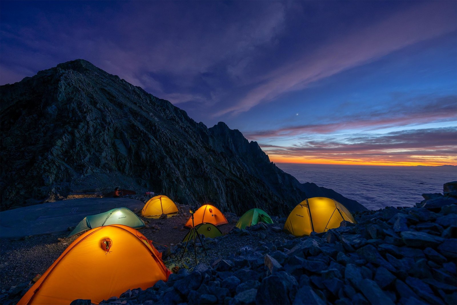 Kilimanjaro sunrise above clouds near Uhuru Peak